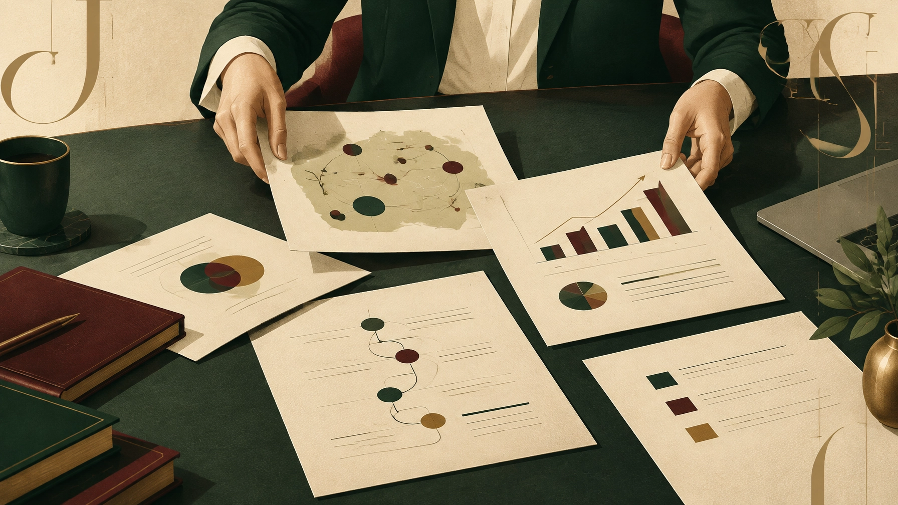 Des documents financiers et graphiques sont examinés pendant la préparation d'une levée